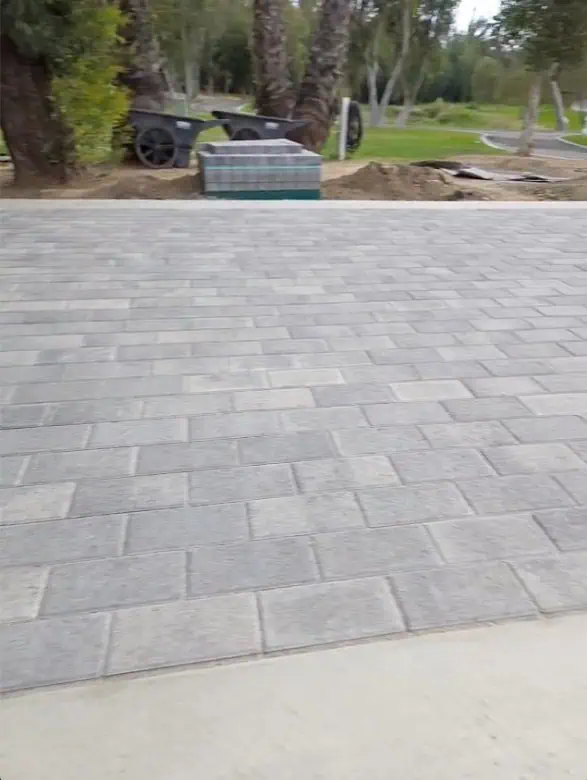 Professional stone paver patio installation by AC Masonry INC for outdoor spaces.